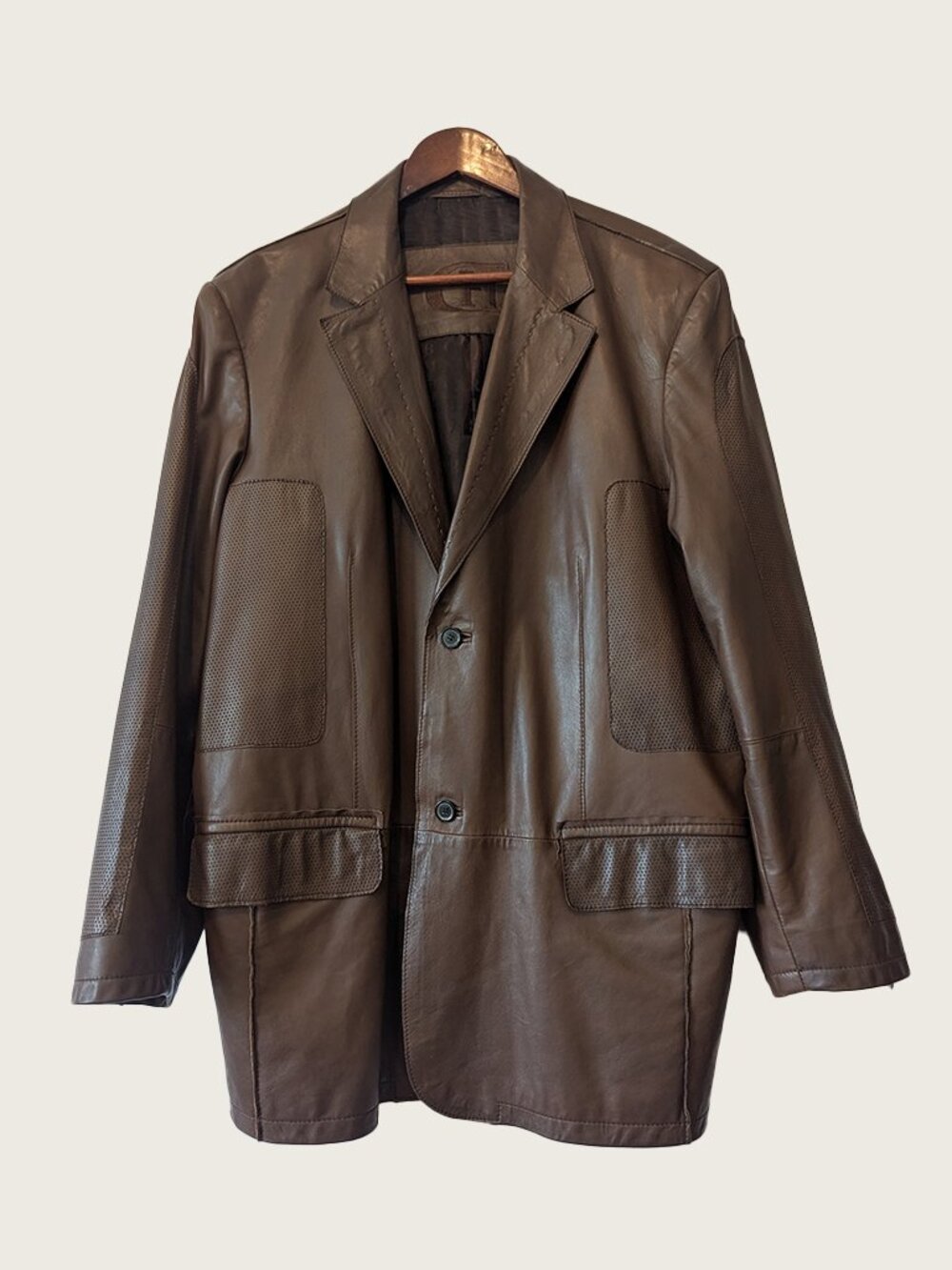 HARTWICH - Perforated leather blazer - Sz 58